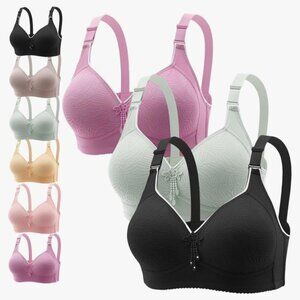 6 UNITS Women Fashion Bra,Comfortable Adjustable Strap Push up Gather Brassiere